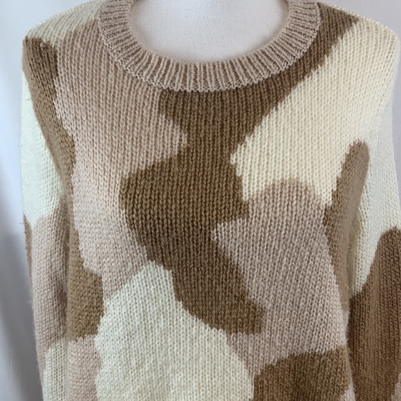 Wooden Ships Camo Chunky Pullover Sweater Sz XS/S Soft Casual Boho - Picture 3 of 9
